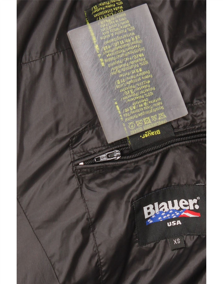 Damski ocieplany płaszcz z kapturem BLAUER UK 6 XS, czarny poliester