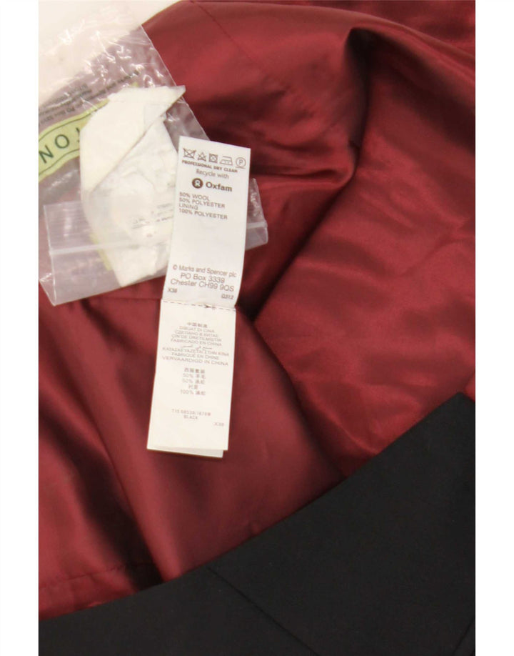Marks & Spencer Męska kamizelka, mała, czarna, wełniana w bloki kolorów