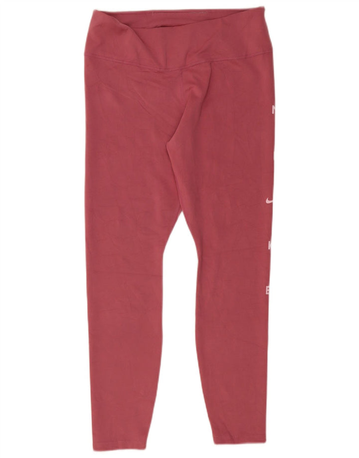 Damskie legginsy Nike Dri Fit Graphic UK 14, duże, różowe, poliestrowe