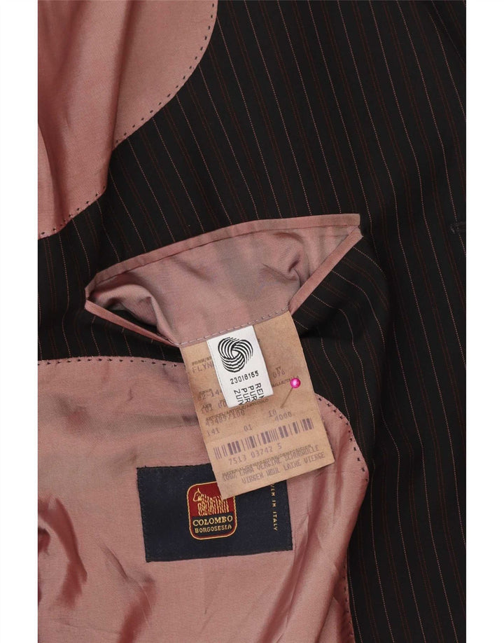 Męska marynarka zapinana na 3 guziki Hugo Boss IT 52 XL, czarna, wełniana w prążki, klasyczna