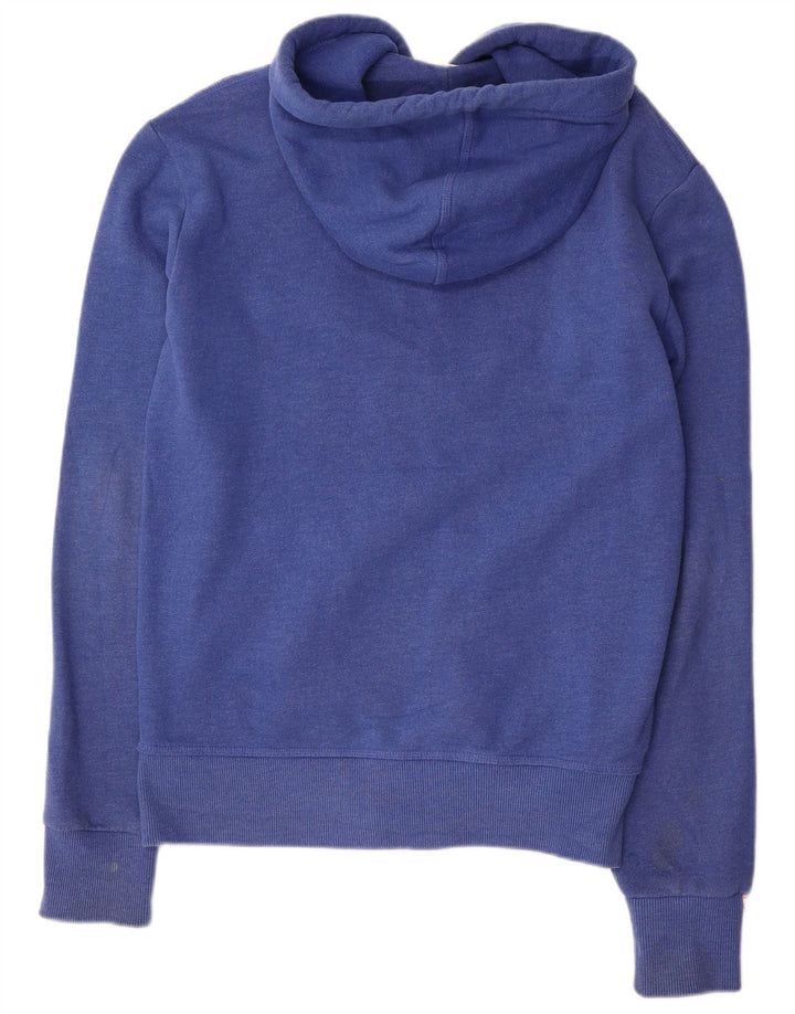 Męski sweter z kapturem i zamkiem błyskawicznym Superdry, mały, niebieski, bawełniany