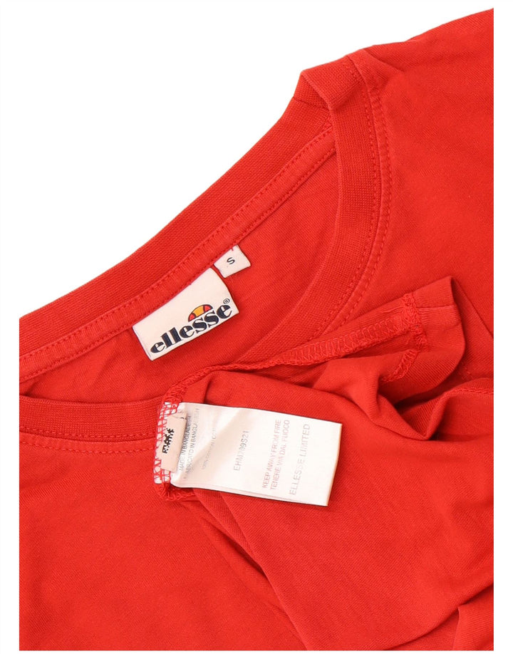 Męski T-shirt z grafiką Ellesse, mały, czerwony, bawełniany