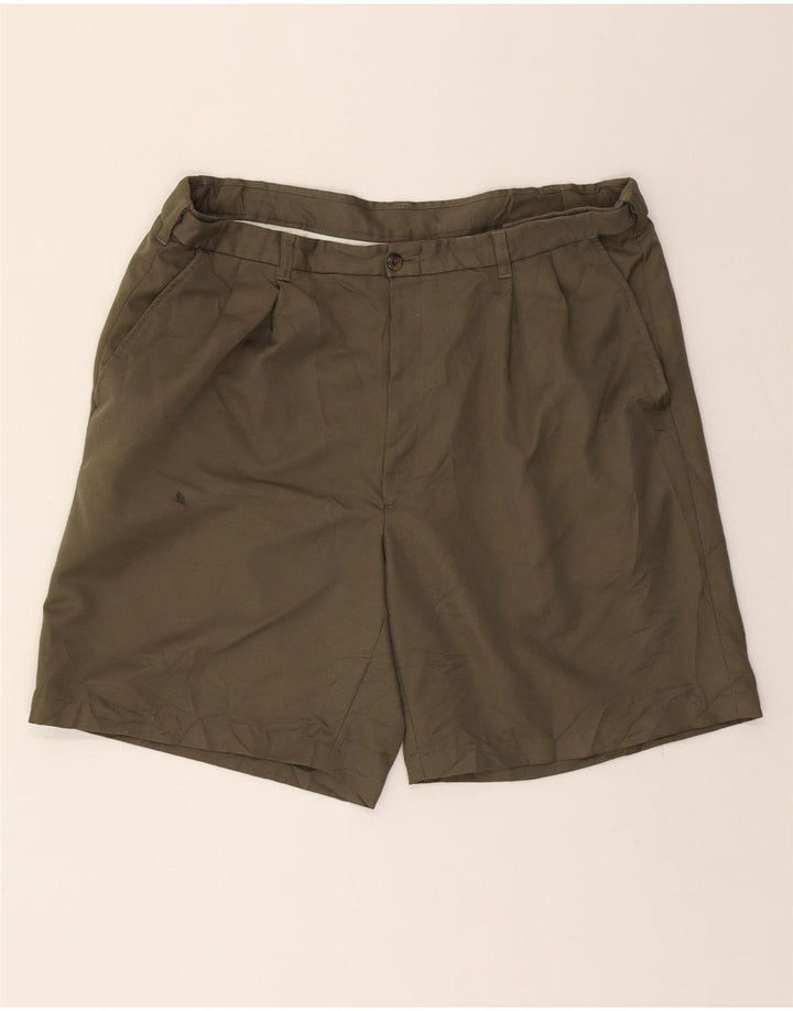 HAGGAR Mens Pegged Chino Shorts W40 XL Khaki Polyester Vintage Haggar and Second-Hand Haggar from Messina Hembry 