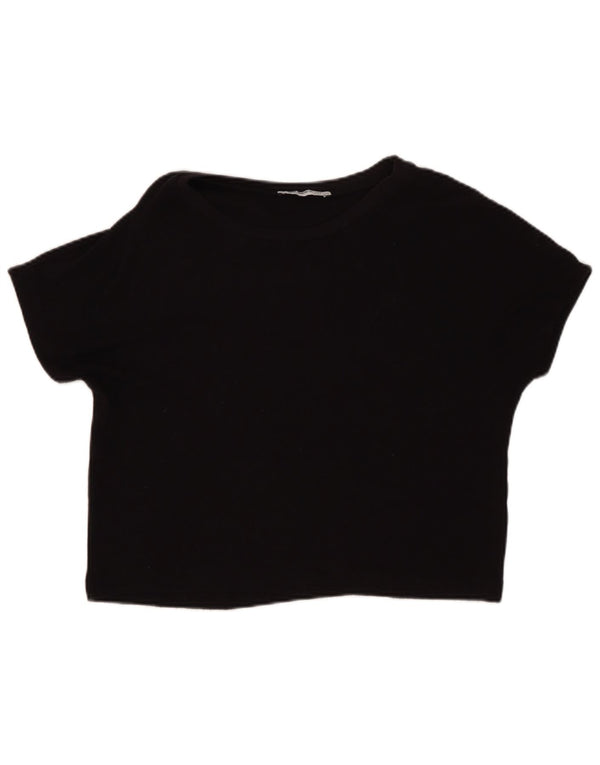 Damski T-shirt ZARA Trafaluc Crop Top UK 14, duży, czarny
