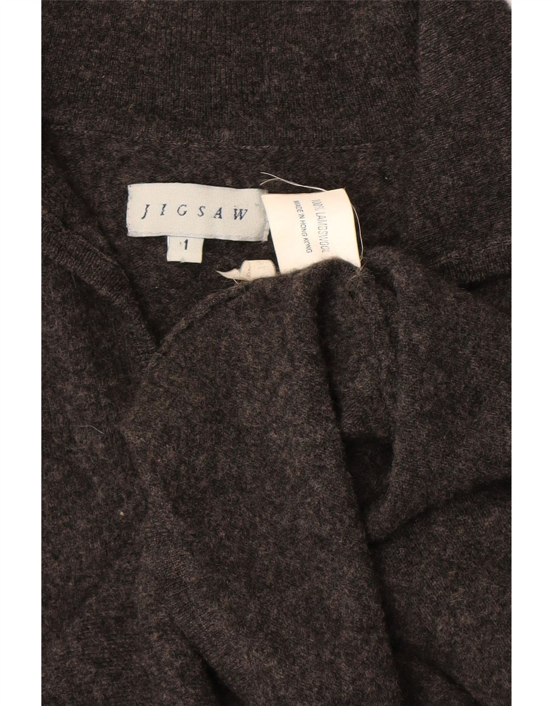Damska sukienka sweterkowa JIGSAW z rękawem 3/4 UK 8, mała, szara wełna owcza