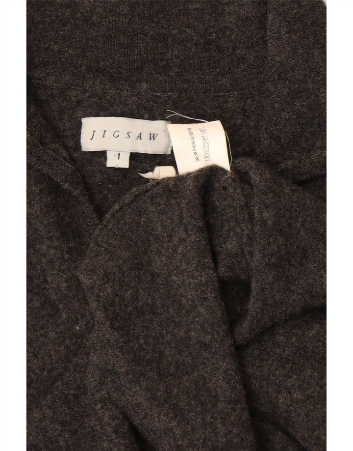 Damska sukienka sweterkowa JIGSAW z rękawem 3/4 UK 8, mała, szara wełna owcza