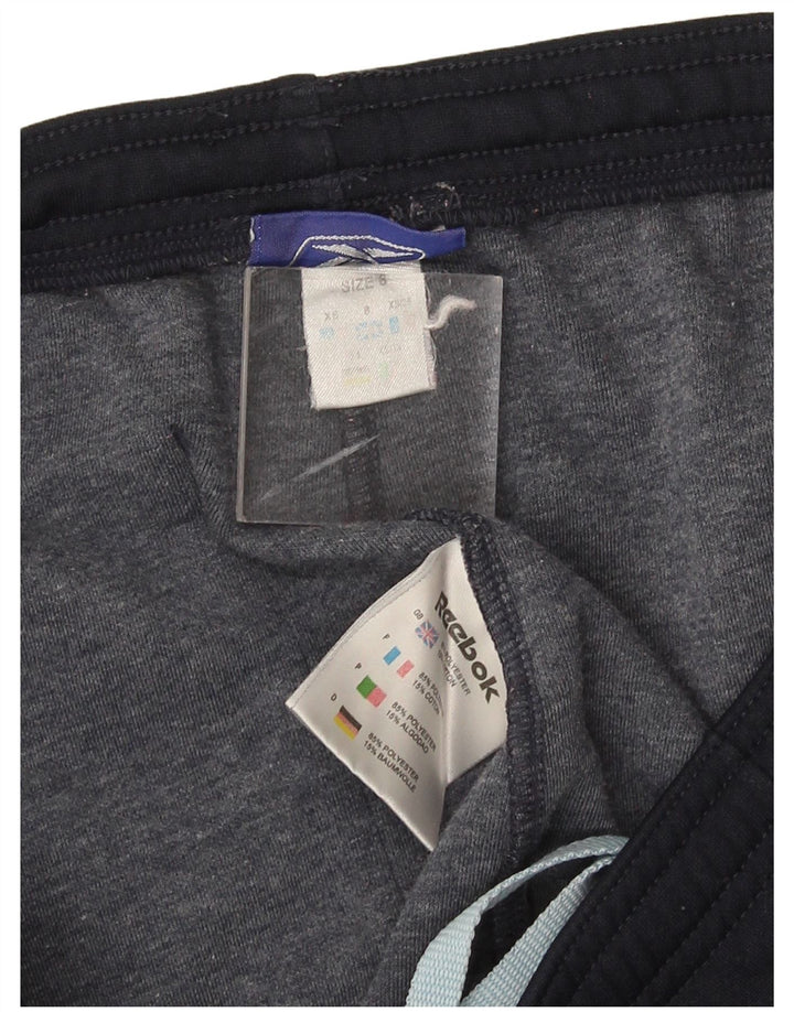 Damskie spodnie dresowe Reebok UK 8, małe, granatowe, poliestrowe