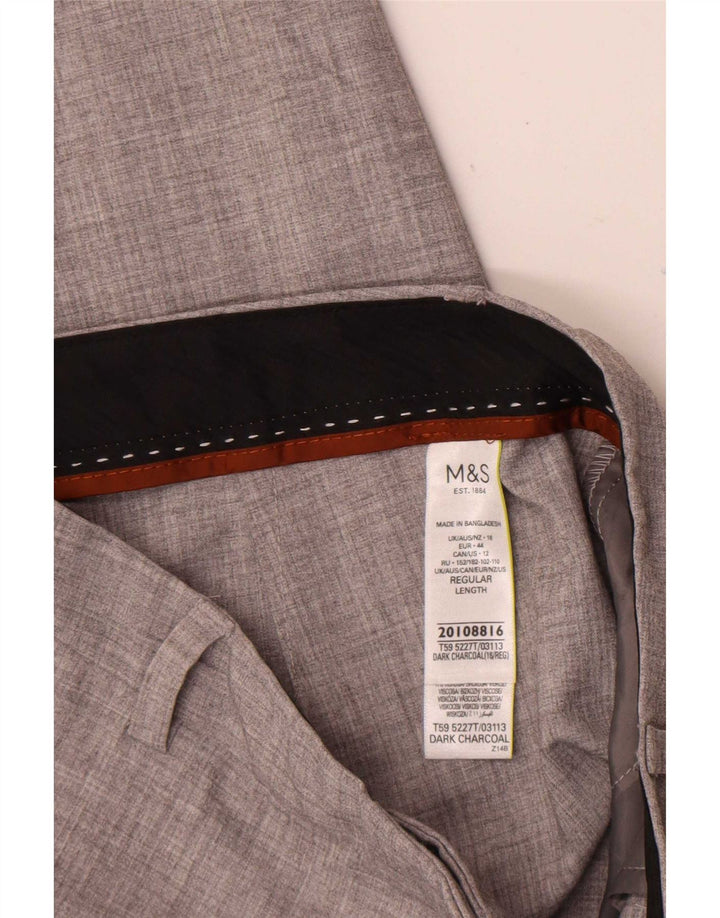 Damskie spodnie garniturowe Marks & Spencer UK 16 Large W34 L30 Szary poliester