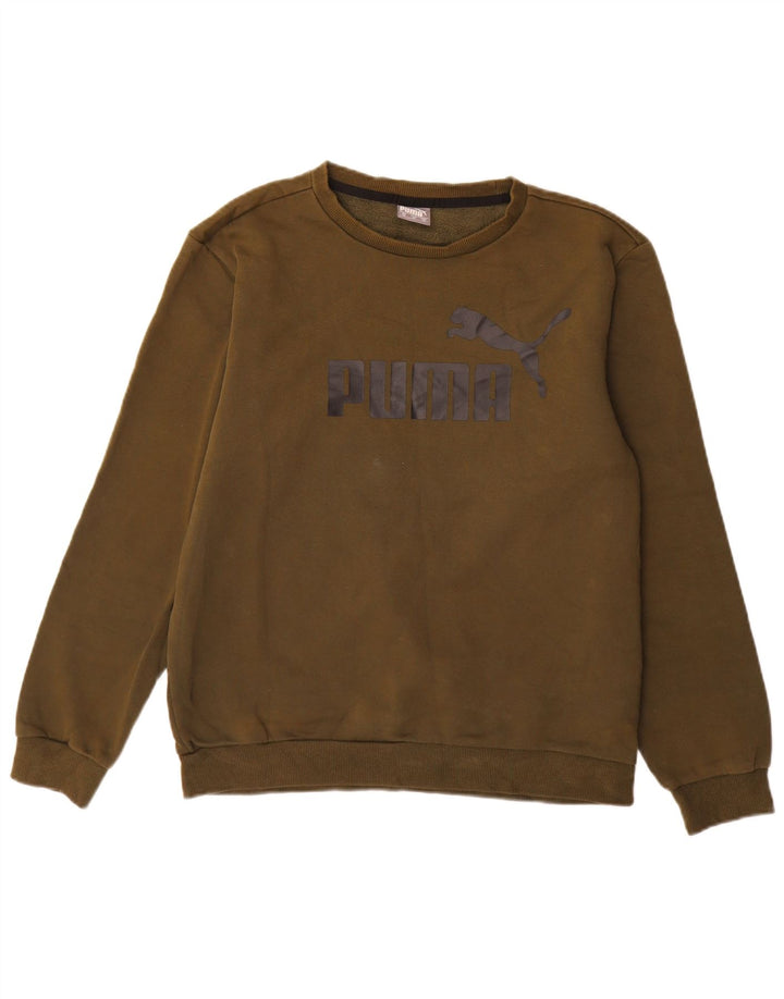 Męska bluza z grafiką Puma, średnia, bawełniana khaki