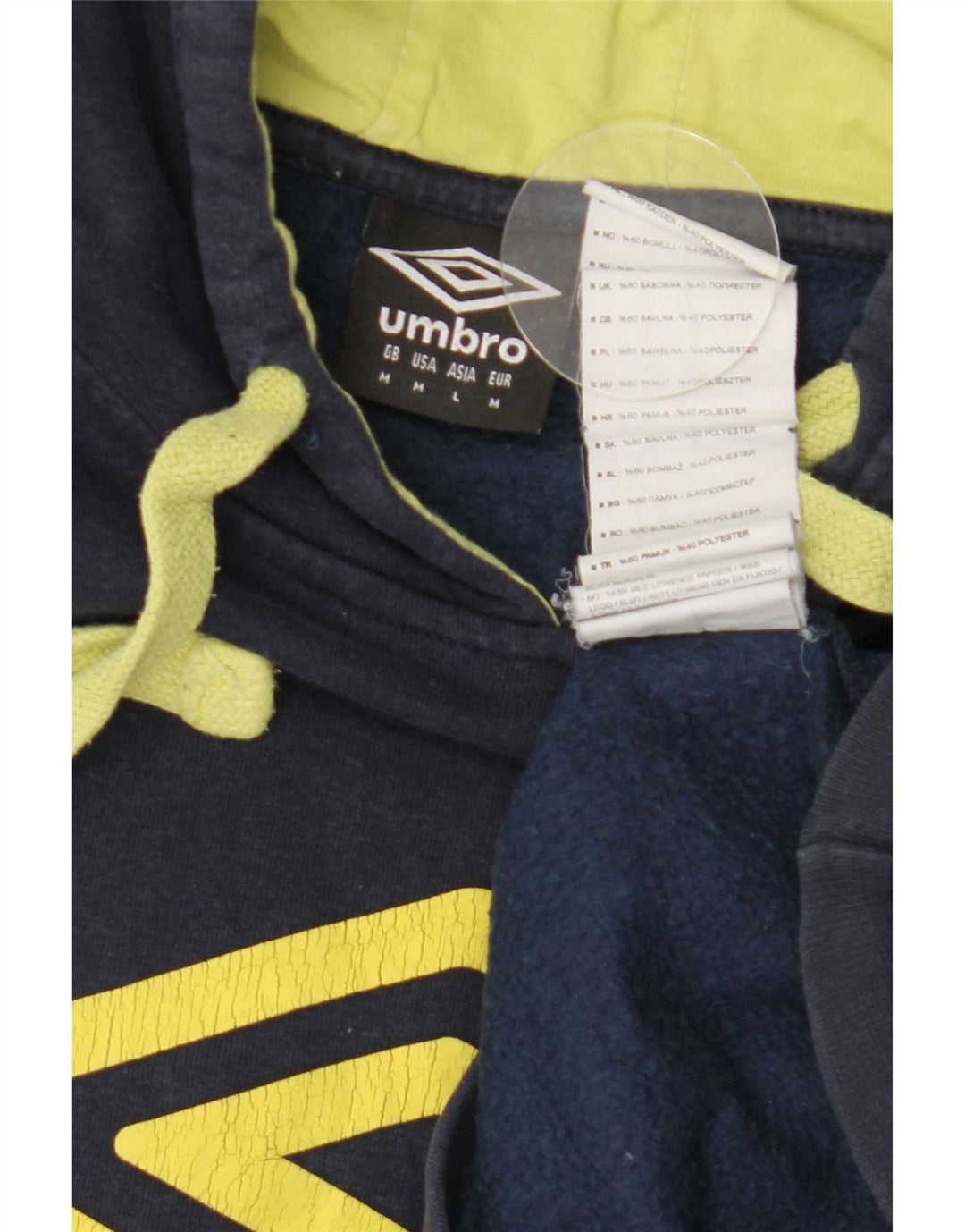 Męski sweter z kapturem Umbro z grafiką, średni granatowy, bawełniany