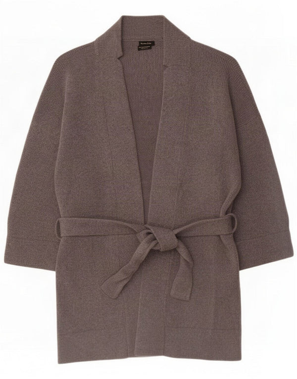 Sweter damski Massimo Dutti Longline Cardigan UK 10 Small, szara wełna