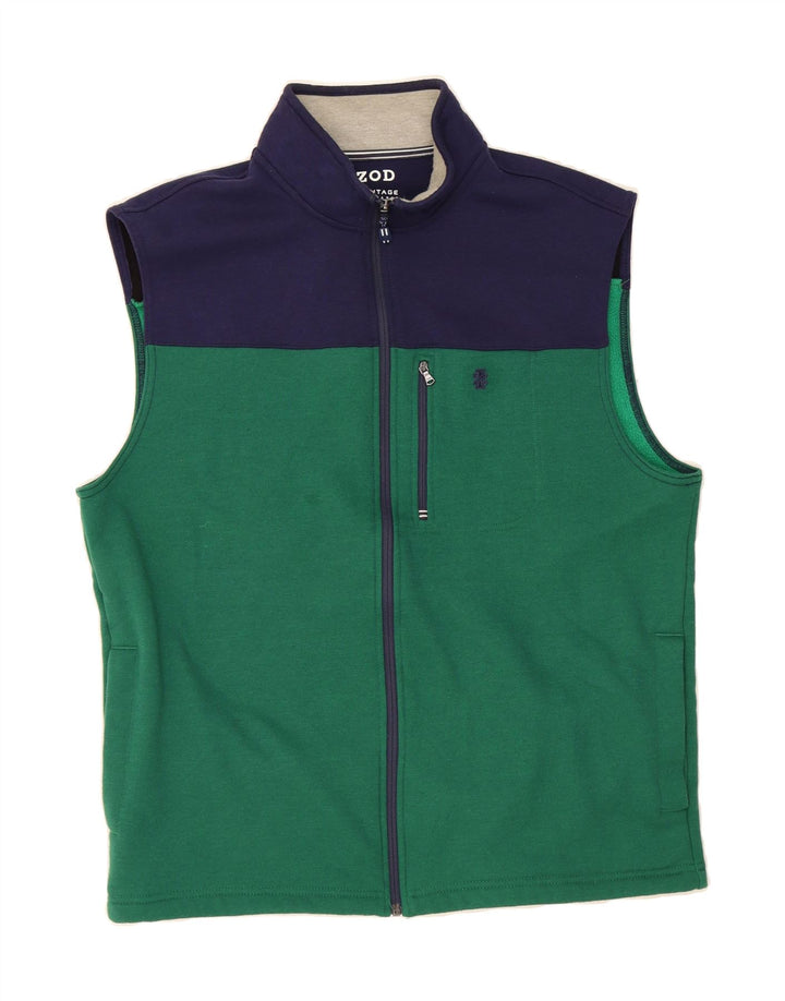 IZOD Mens Sleeveless Tracksuit Top Jacket Large Green Colourblock Vintage Izod and Second-Hand Izod from Messina Hembry 