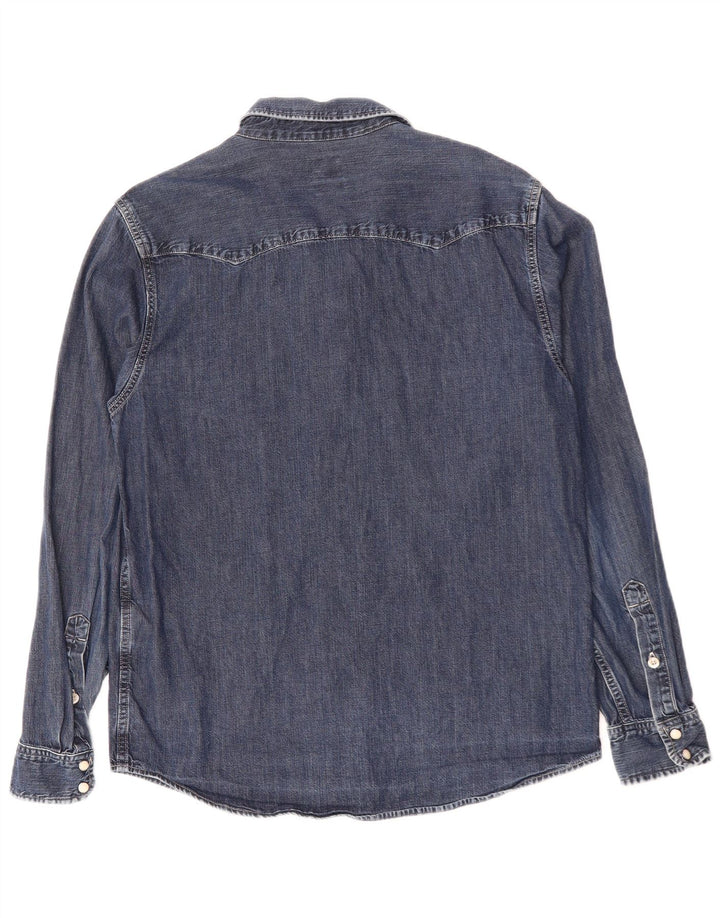 Męska koszula dżinsowa LEE, duża, granatowa, bawełniana