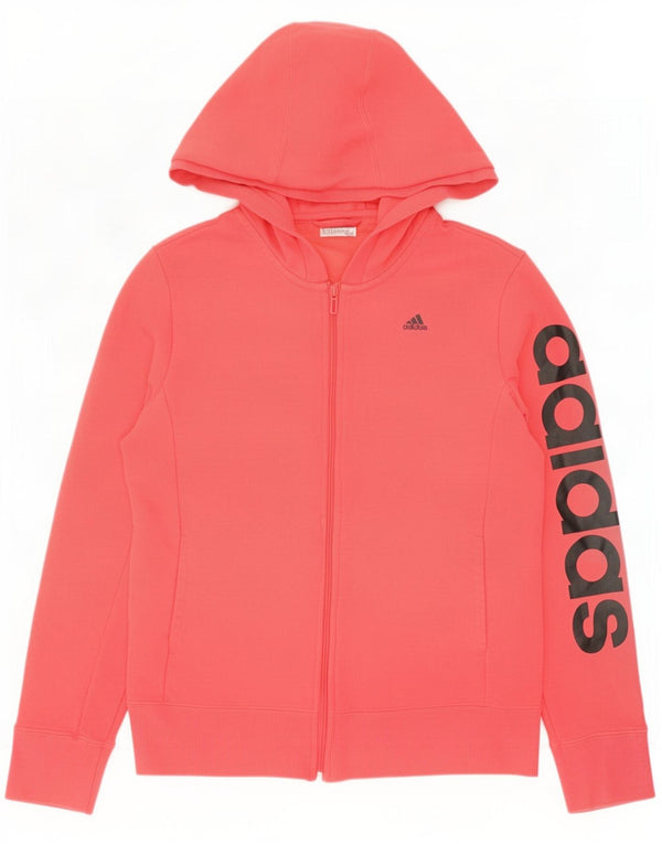 Adidas Damski Climalite Graphic Zip Sweter Z Kapturem UK 16/18 Duży Różowy