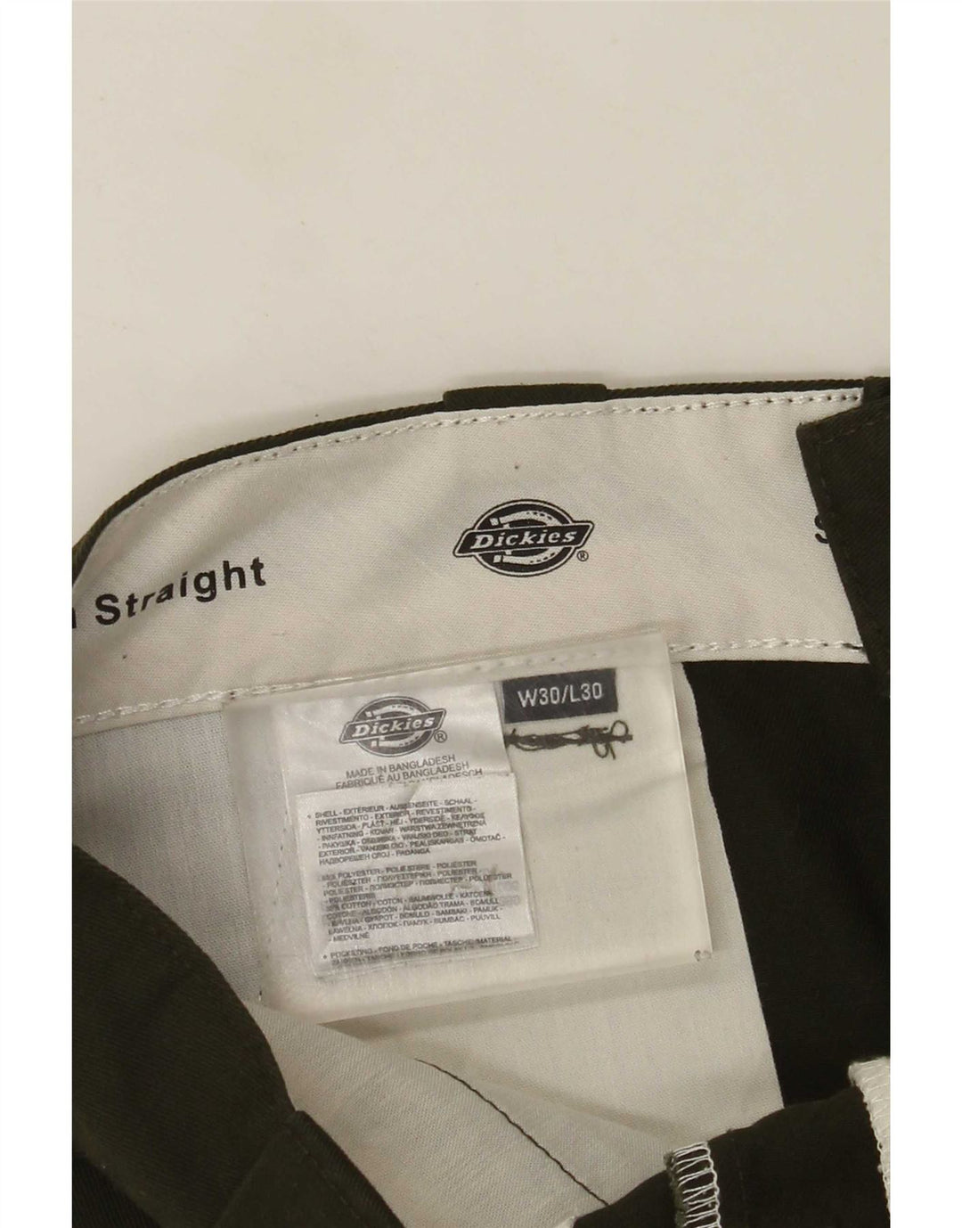 Męskie proste spodnie chino Dickies W30 L30 Zielony poliester