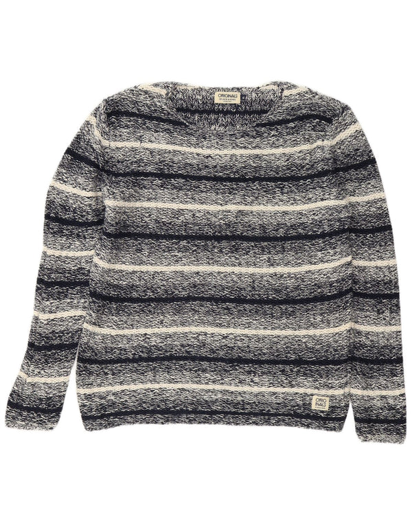 Męski sweter Jack & Jones z dekoltem w łódkę XL, bawełniany w granatowe paski