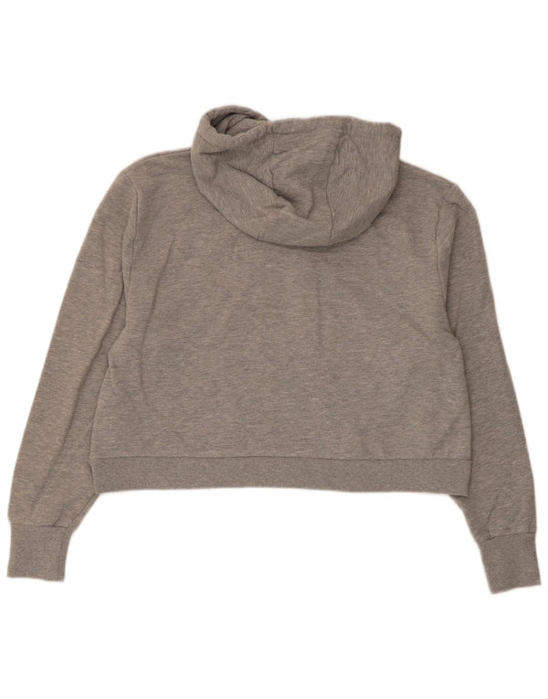 Damski sweter z kapturem Ellesse, oversize, z grafiką, UK 10, mały, szary, bawełniany