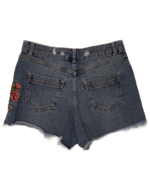 Damskie spodenki jeansowe Benetton w trudnej sytuacji Graphic W28 Średni niebieski w kwiaty