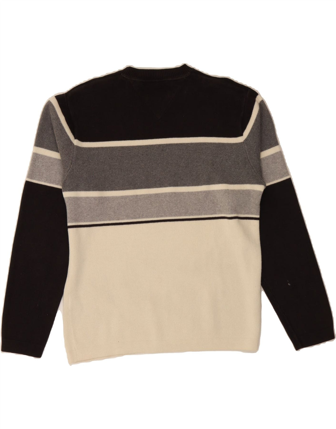 TOMMY HILFIGER Mens Crew Neck Jumper Sweater Small Multicoloured Striped Vintage Tommy Hilfiger and Second-Hand Tommy Hilfiger from Messina Hembry 