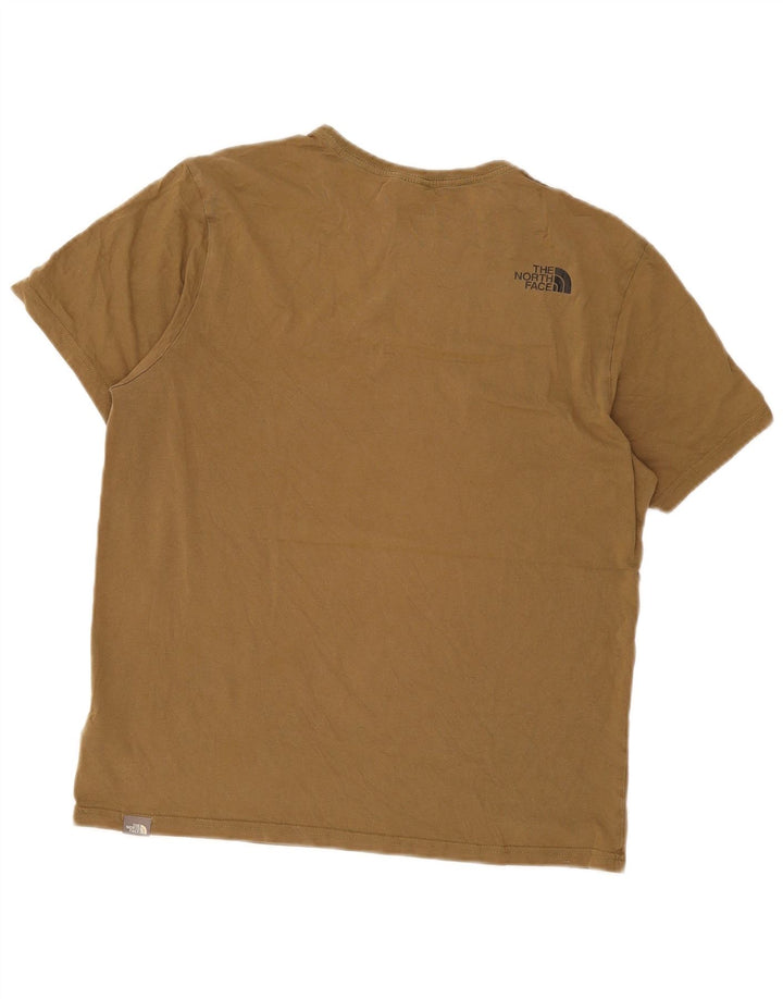Męski T-shirt z grafiką The North Face, bawełniany kolor khaki