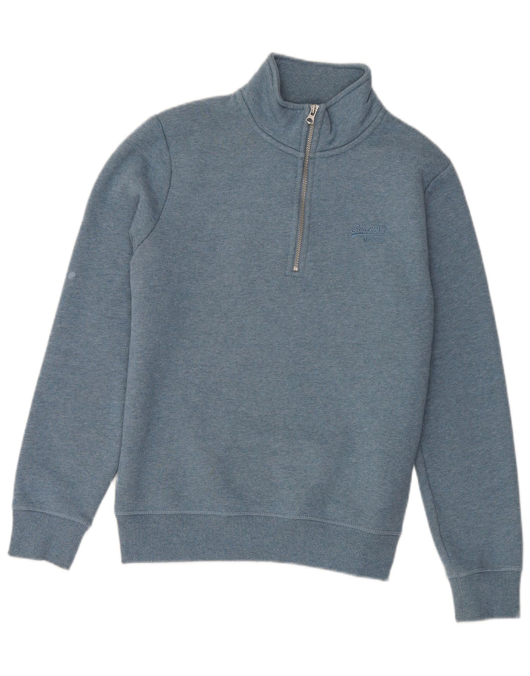 Męski sweter z zamkiem błyskawicznym Superdry, mały, niebieski, bawełniany