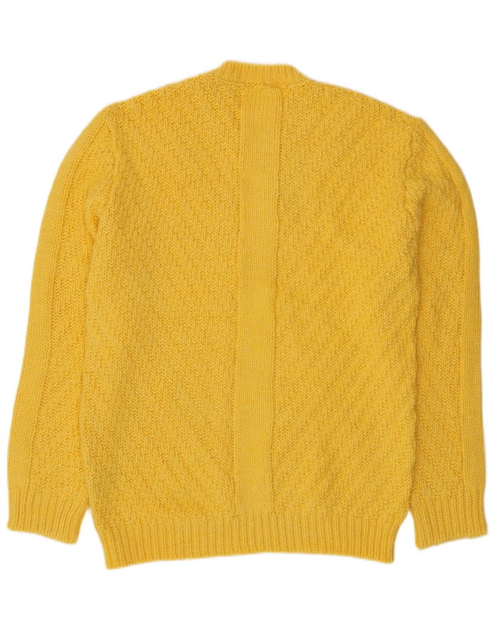 Męski sweter z wycięciem pod szyją SSEINSE XL Żółty akryl
