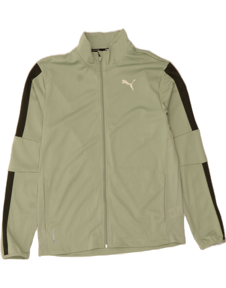 PUMA Mens Tracksuit Top Jacket Medium Green Colourblock Polyester Vintage Puma and Second-Hand Puma from Messina Hembry 
