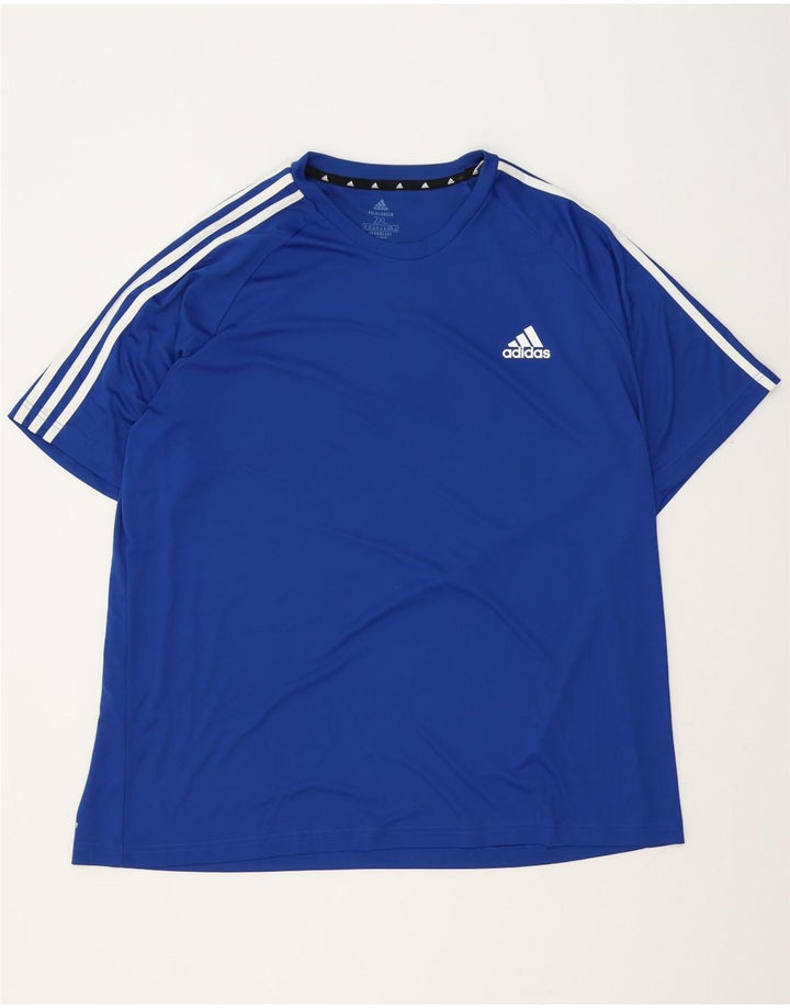 Adidas Męski T-shirt Aeroready Top 2XL Niebieski Poliester