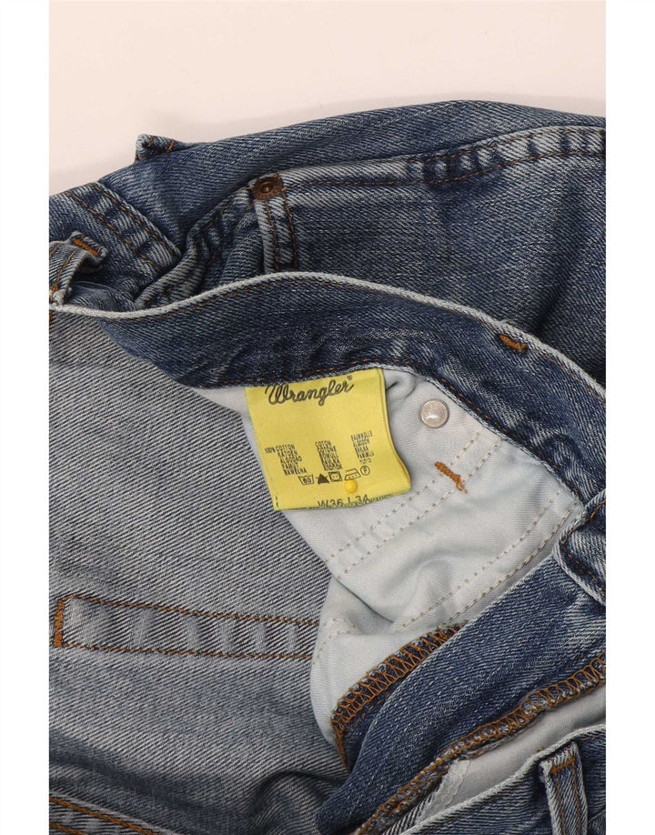 Męskie proste dżinsy Wrangler W36 L34, niebieskie, bawełniane