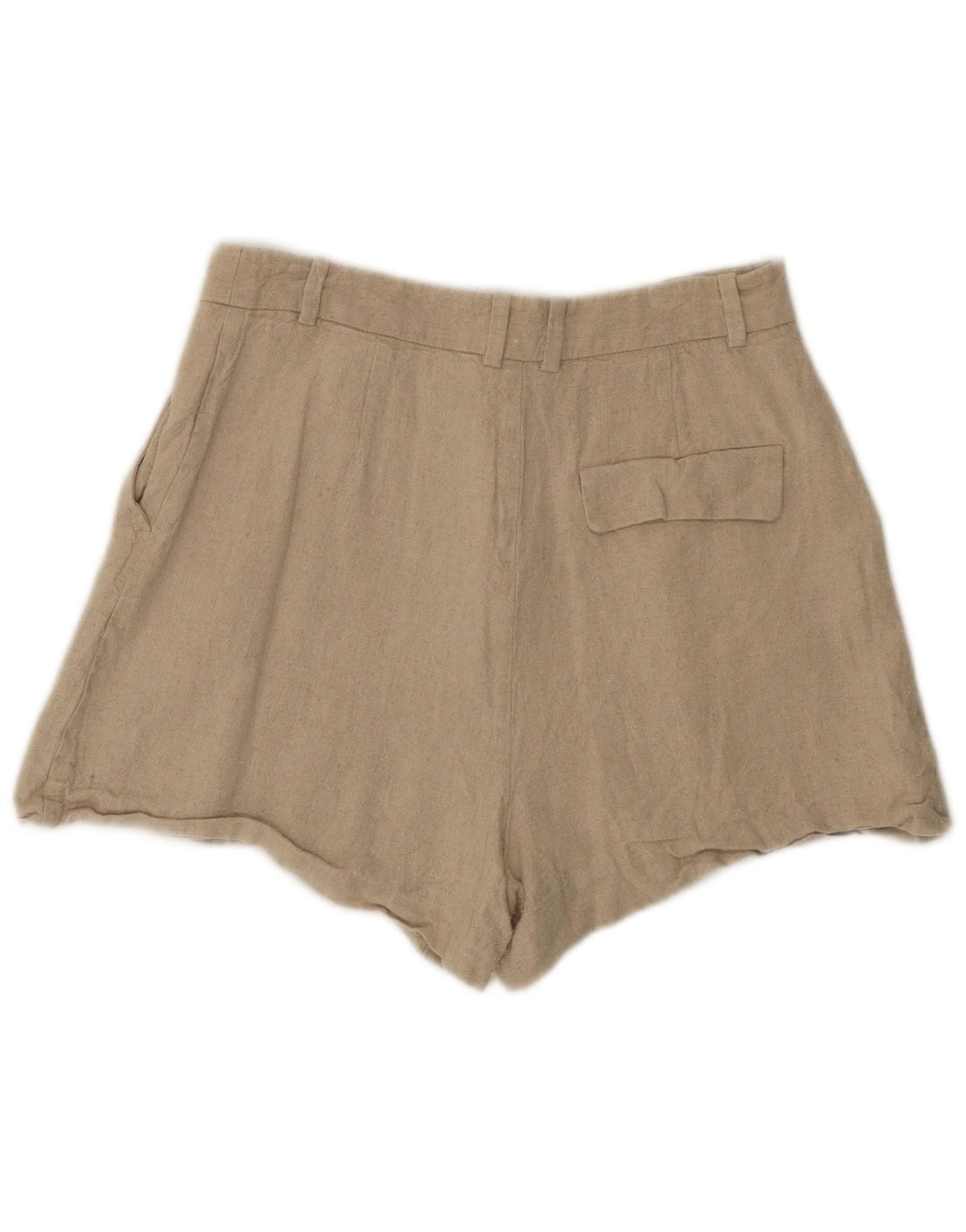 Damskie spodenki z wysokim stanem Zara, średnie W28, beżowe, lniane
