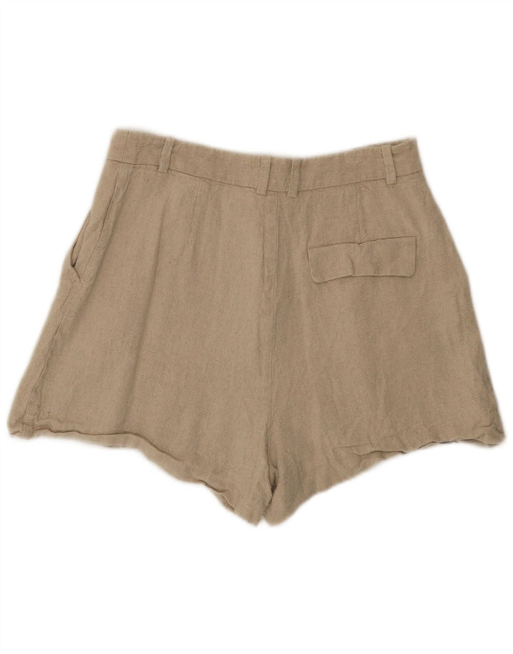 Damskie spodenki z wysokim stanem Zara, średnie W28, beżowe, lniane