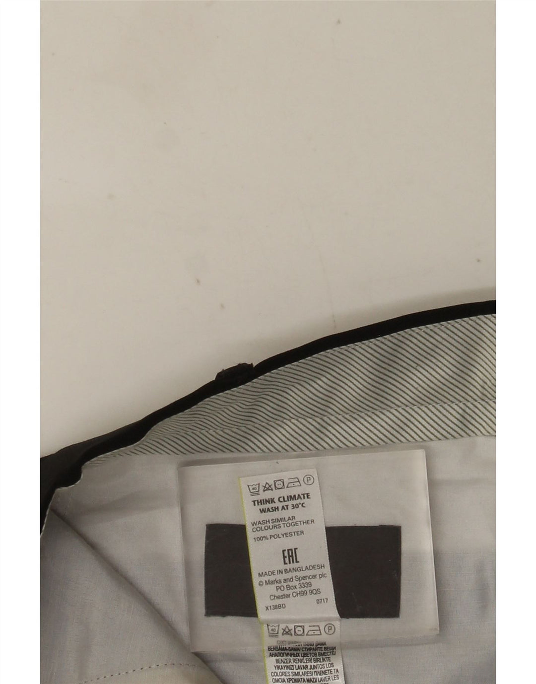 Męskie spodnie garniturowe MARKS & SPENCER o regularnym kroju W36 L33 Czarny poliester
