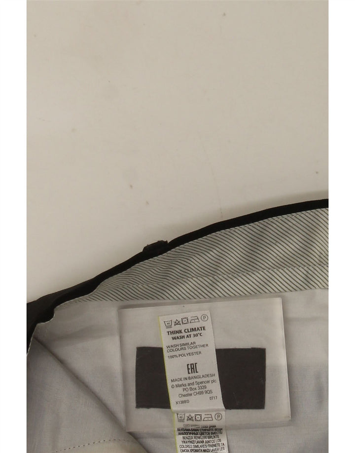 Męskie spodnie garniturowe MARKS & SPENCER o regularnym kroju W36 L33 Czarny poliester