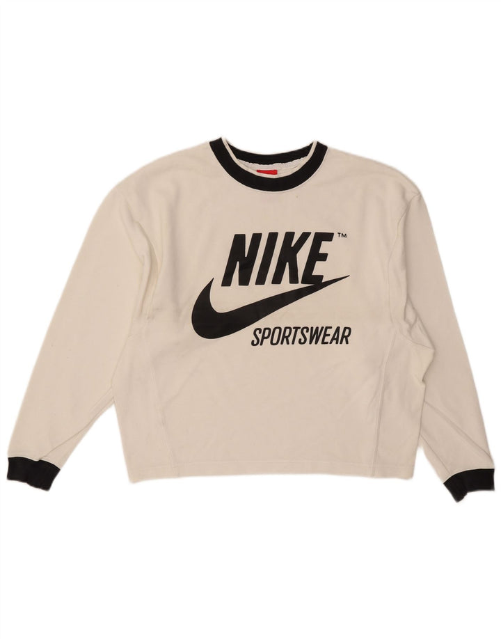 Damska bluza dresowa Nike Graphic Oversize UK 6 XS w kolorze białym