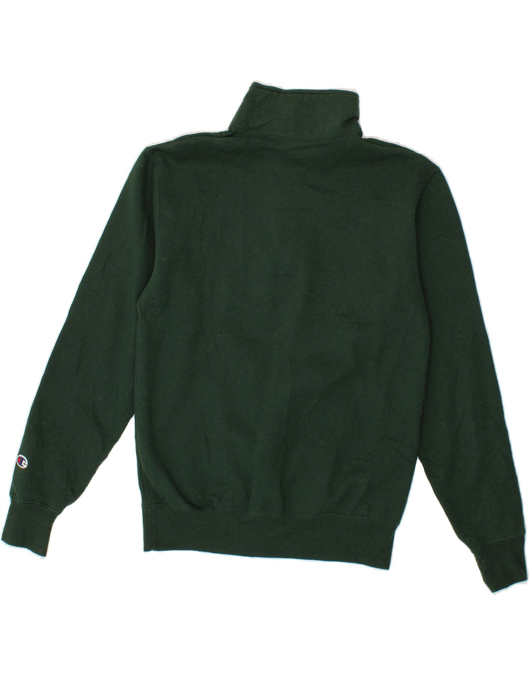 CHAMPION Mens Graphic Zip Neck Sweatshirt Jumper Small Green Vintage Champion and Second-Hand Champion from Messina Hembry 