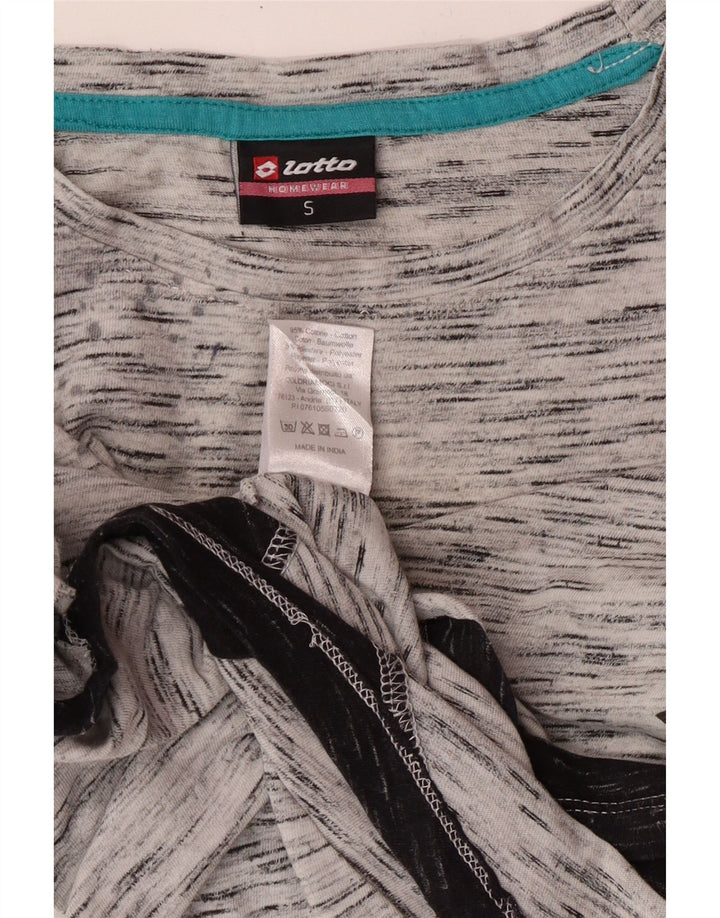 Damski top oversize z grafiką LOTTO z długim rękawem, UK 10, mały, szary nakrapiany