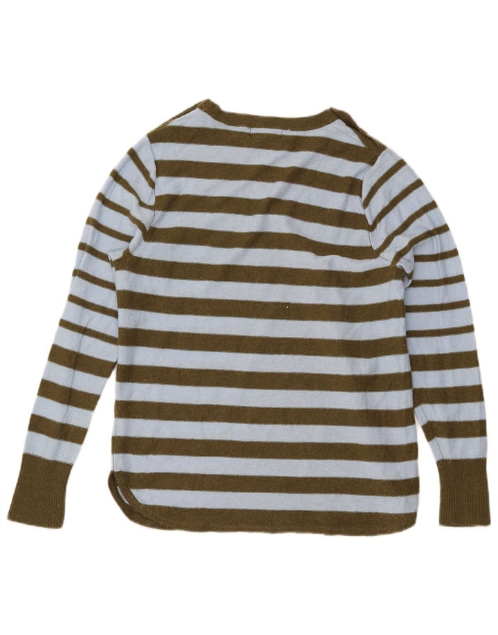 Damski sweter z dekoltem w łódkę White Stuff UK 12, średnie khaki w paski