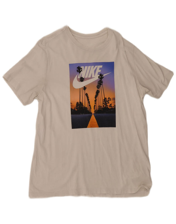 Męski T-shirt z grafiką Nike, duży, biały, bawełniany