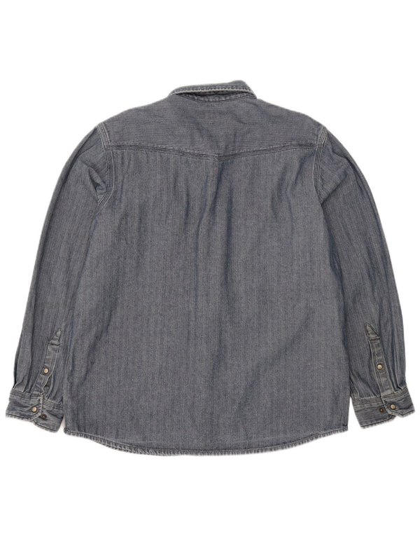 Koszula męska Carhartt Slim Fit, duża, niebieska, bawełniana w jodełkę