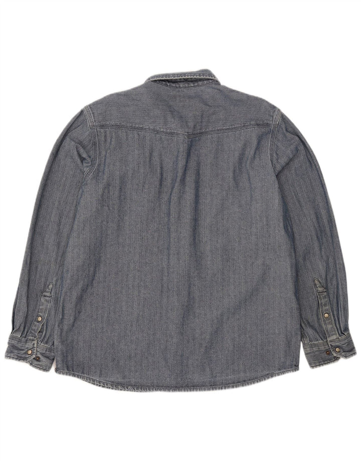 Koszula męska Carhartt Slim Fit, duża, niebieska, bawełniana w jodełkę