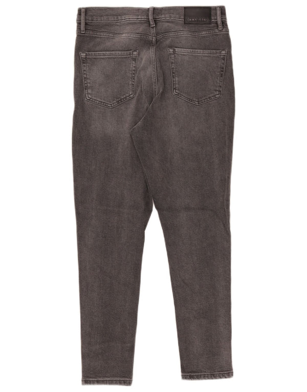 Dkny Damskie obcisłe jeansy z wysokim stanem W30 L26 Szara bawełna
