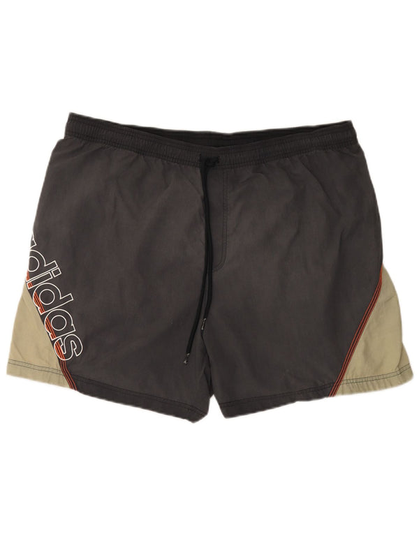 Męskie spodenki kąpielowe Adidas Graphic XL Szary nylon z blokami kolorów