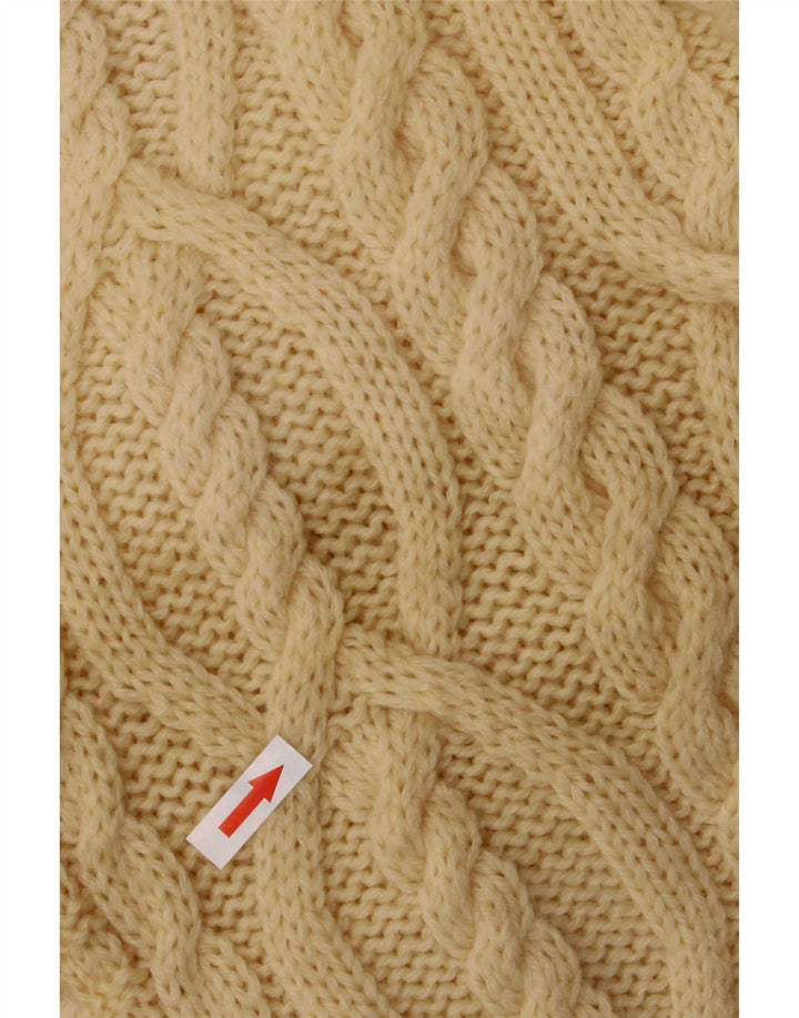 Męski sweter St Michael z okrągłym dekoltem, duży, żółty, wełniany