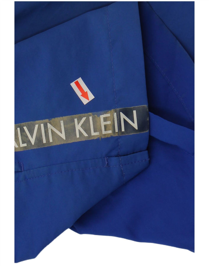 Męskie spodenki kąpielowe Calvin Klein z grafiką, małe, niebieskie, poliestrowe