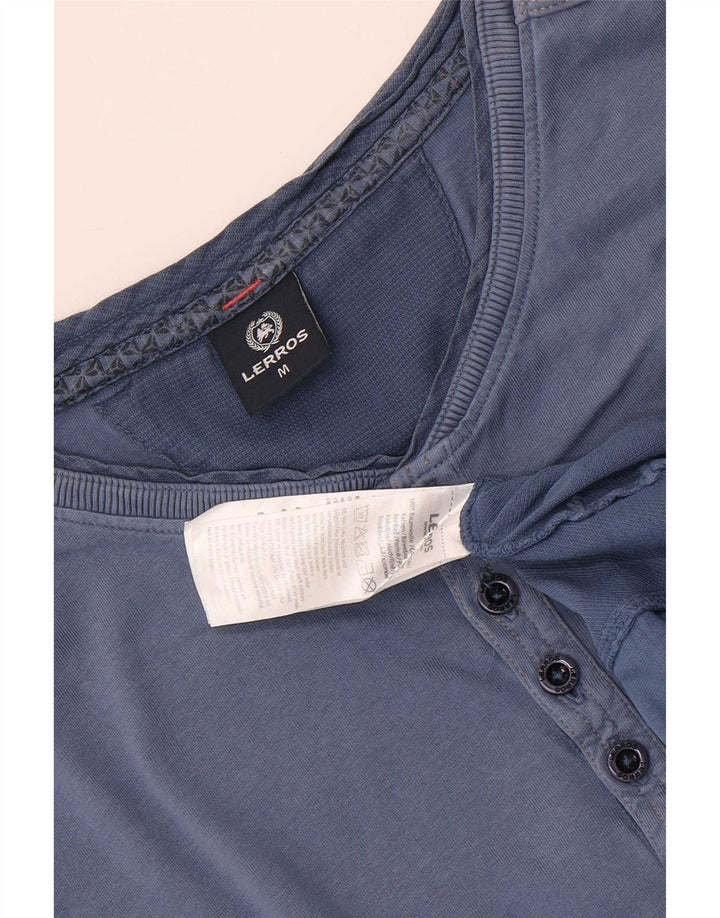 Lerros Męski T-shirt Top Średni Niebieski Bawełniany