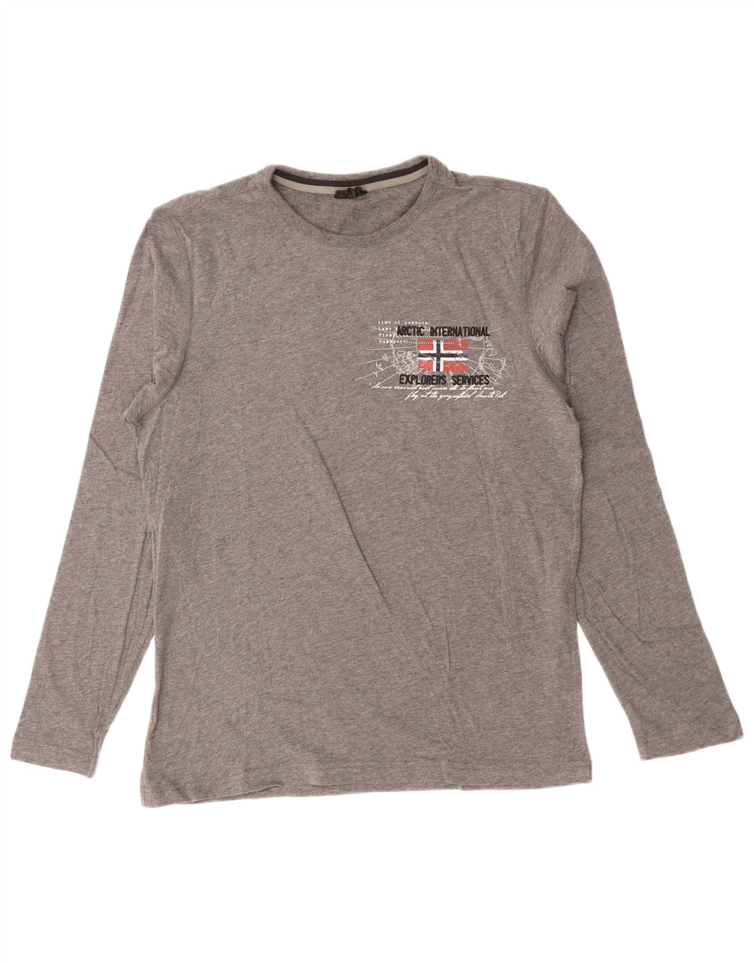 Męski top graficzny NAPAPIJRI z długim rękawem, średnioszary