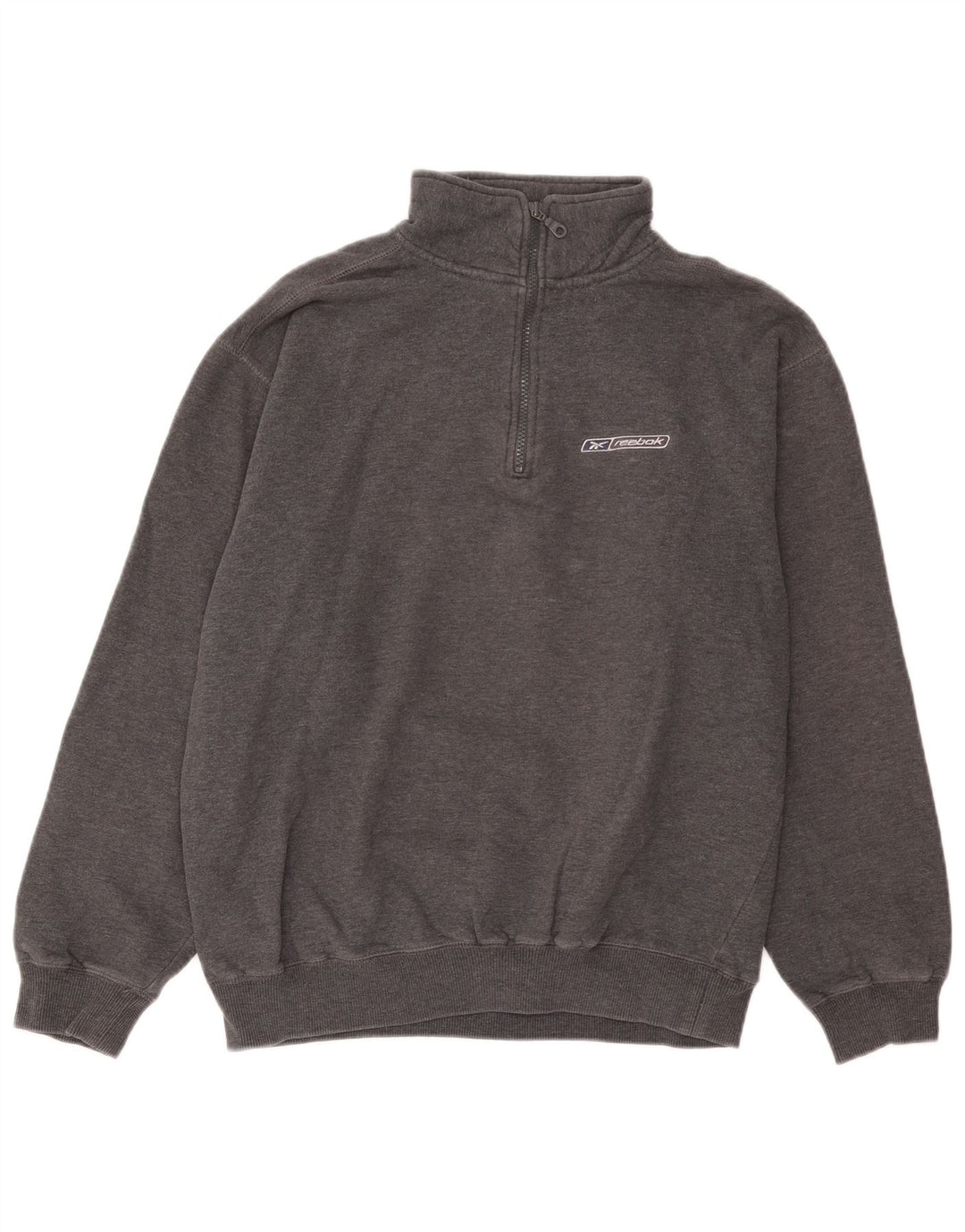 Męska bluza Reebok z zamkiem błyskawicznym, średnioszara, bawełniana