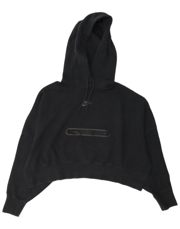 Damska bluza z kapturem Nike Crop Oversized UK 14, średnia czarna bawełna