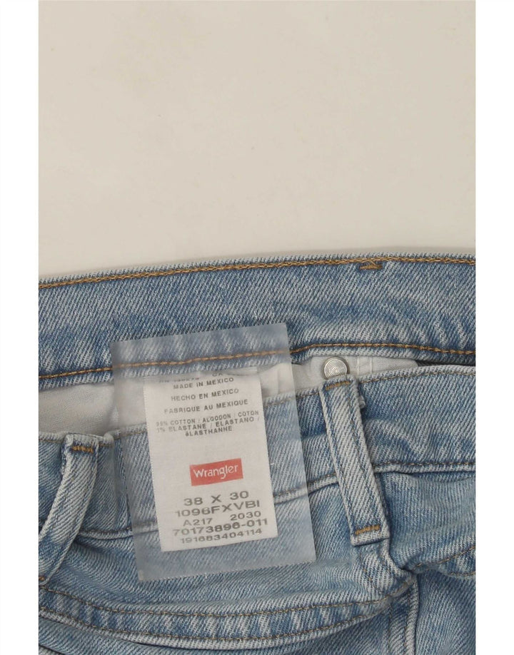 Wrangler Męskie proste dżinsy W38 L30 Niebieskie bawełniane