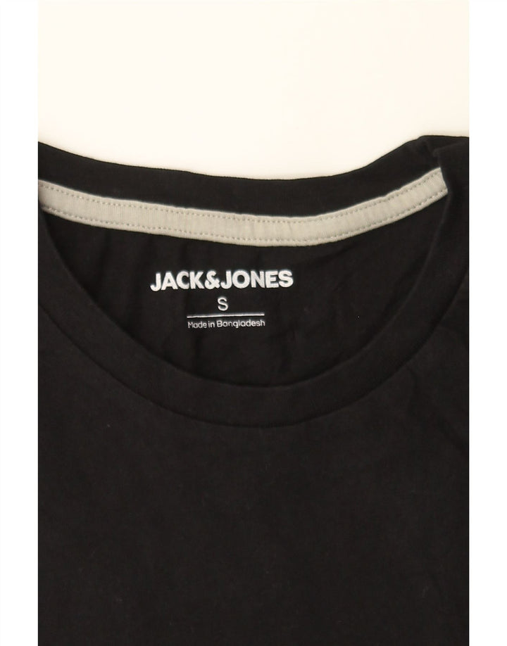 JACK & JONES Mens T-Shirt Top Small Black Cotton Vintage Jack & Jones and Second-Hand Jack & Jones from Messina Hembry 